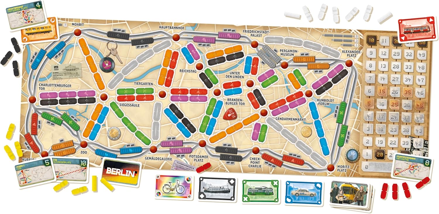 Ticket to Ride Berlin Juego de mesa  Juego de estrategia de construcción de rutas de tren  Divertido juego familiar para niños y adultos  A partir