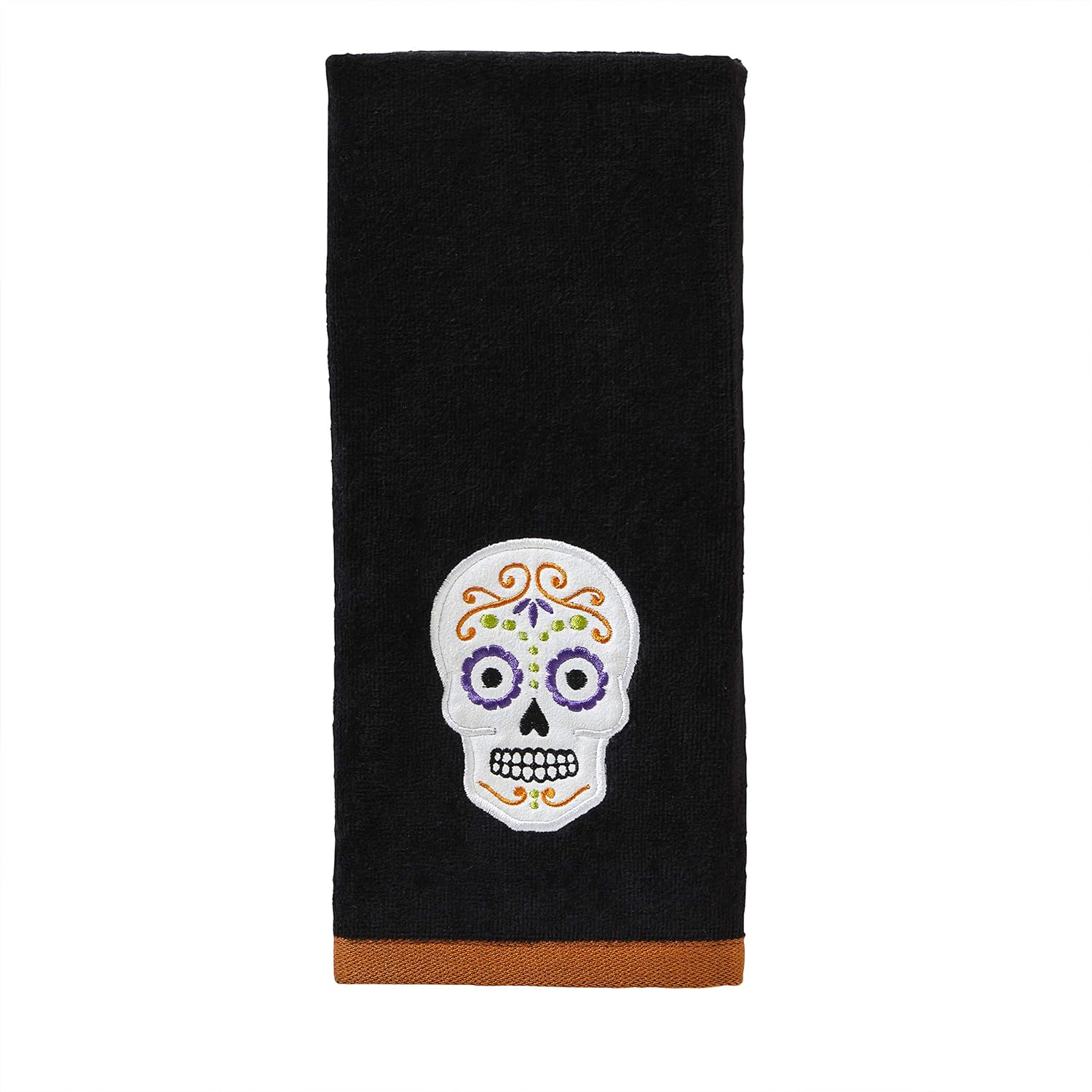 SKL Home de Saturday Knight Ltd. – Juego de toallas de mano Sugar Skull, color negro, paquete de 2
