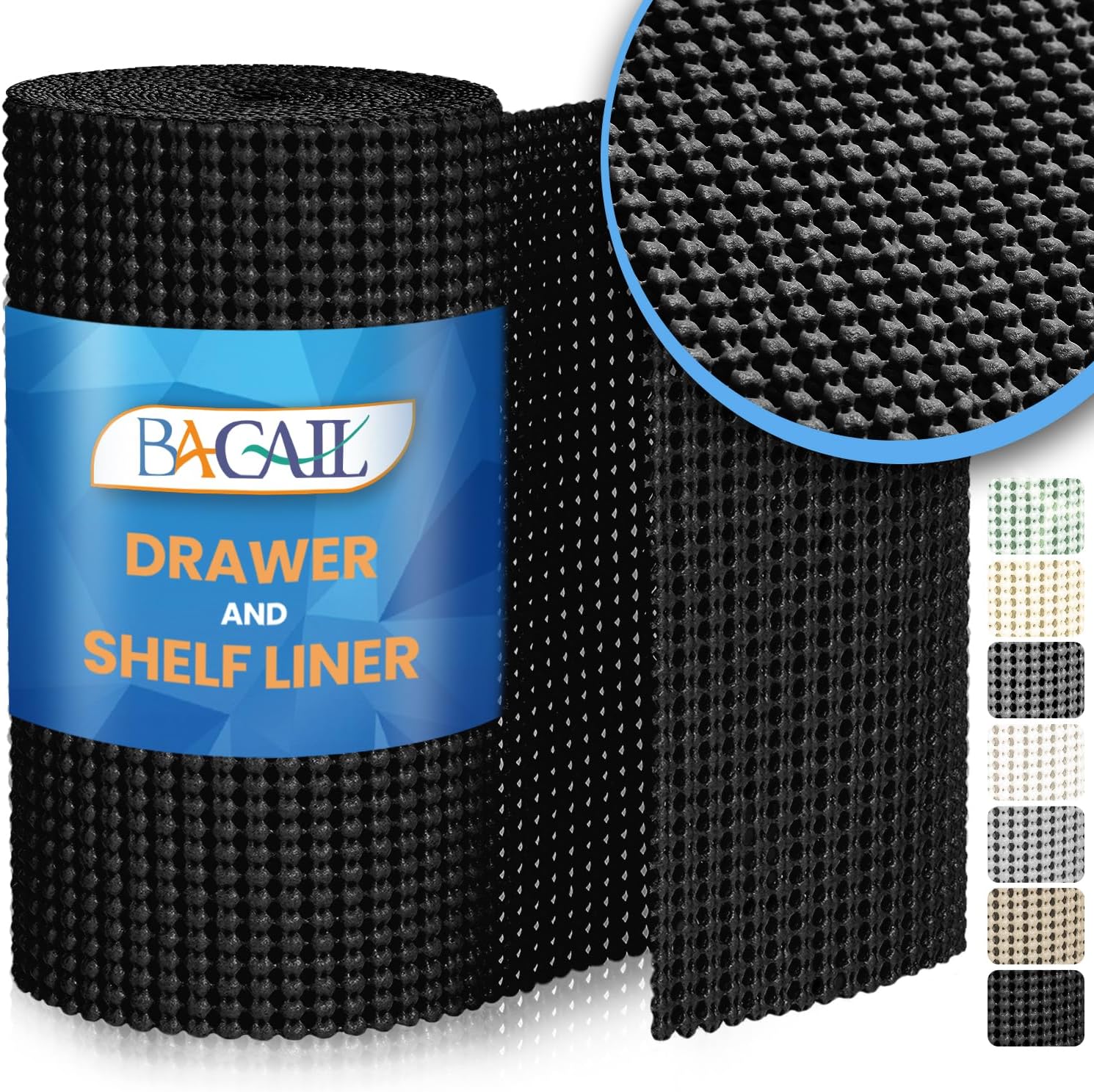 BAGAIL – Forro de cajón no adhesivo de 12 x 10 pies para armarios de cocina, forros gruesos de agarre fuerte para escritorio, estantes, cajones de