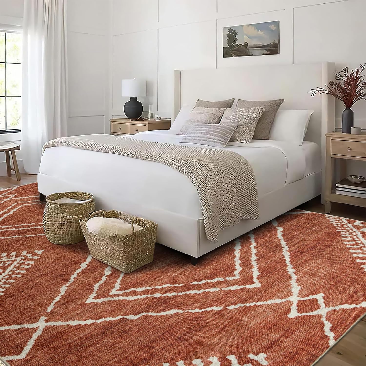 ReaLife – Alfombra lavable a máquina, para sala de estar, dormitorio, baño, cocina, entrada, oficina, antideslizante, de pelo bajo, resistente a las