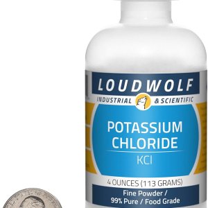 Cloruro de potasio, botella de 4 onzas, 99% puro de grado alimenticiopolvo fino Cloruro de potasio, botella de 4 onzas, 99% puro de grado alimenticiopolvo fino