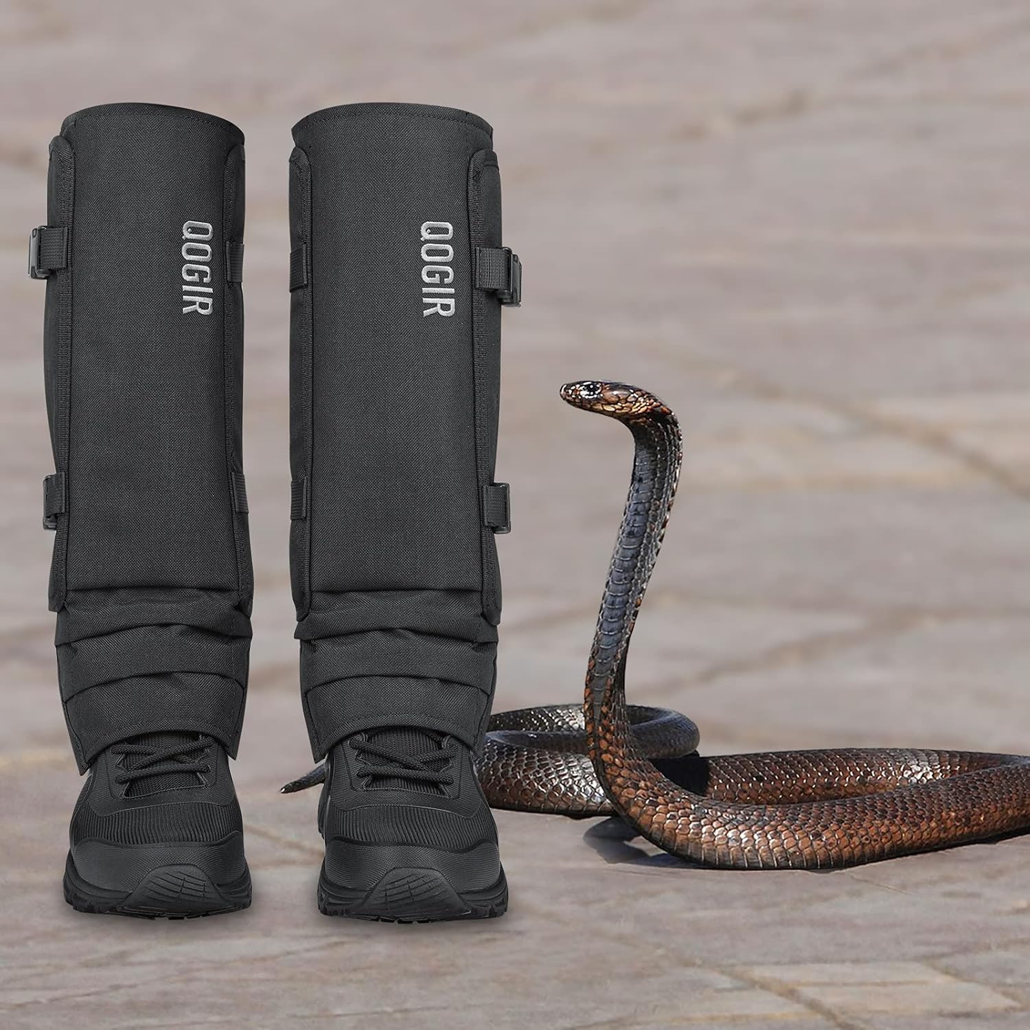 QOGIR Paquete de 3 polainas de serpiente protectores de serpiente duraderos para caza, polainas de polaina de serpiente para hombres y mujeres,