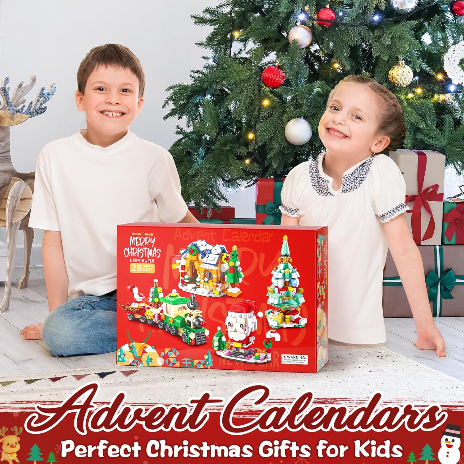 Calendario de Adviento para niños 2023  Bloques de construcción de Navidad, regalos navideños para niños y adolescentes, caja de regalo sorpresa de