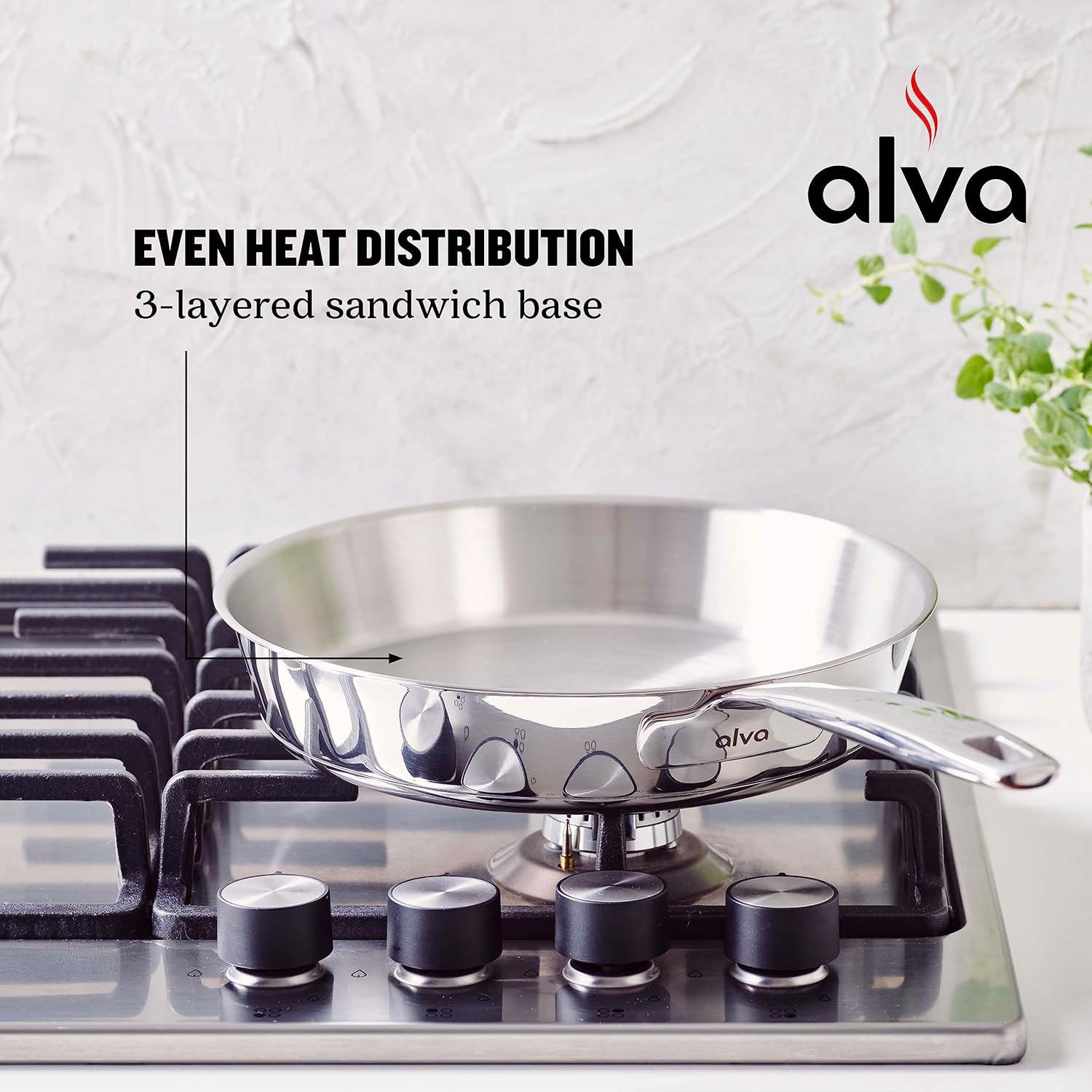 Alva Maestro – Sartén antiadherente, aluminio recubierto de cerámica para un diseño contemporáneo, no tóxico, sin PFAS ni PFOA, apto para horno con