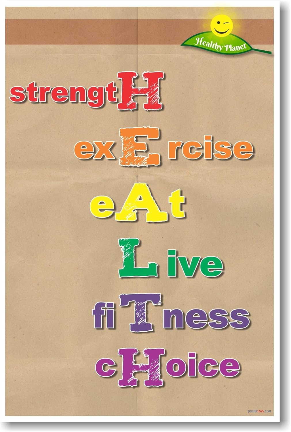 SALUD – Fuerza, Ejercicio, Comer, Vivir, Fitness, Elección – NUEVO Póster de Salud y Nutrición