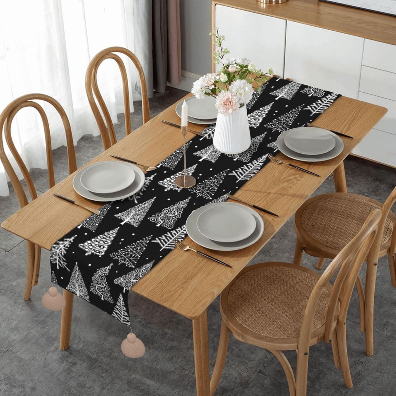 Christmas Tree Christmas Table Runner Dining Table Decor Christmas Decorations Indoor Home Decor Christmas Table Runners Xmas Navidad Decoracion