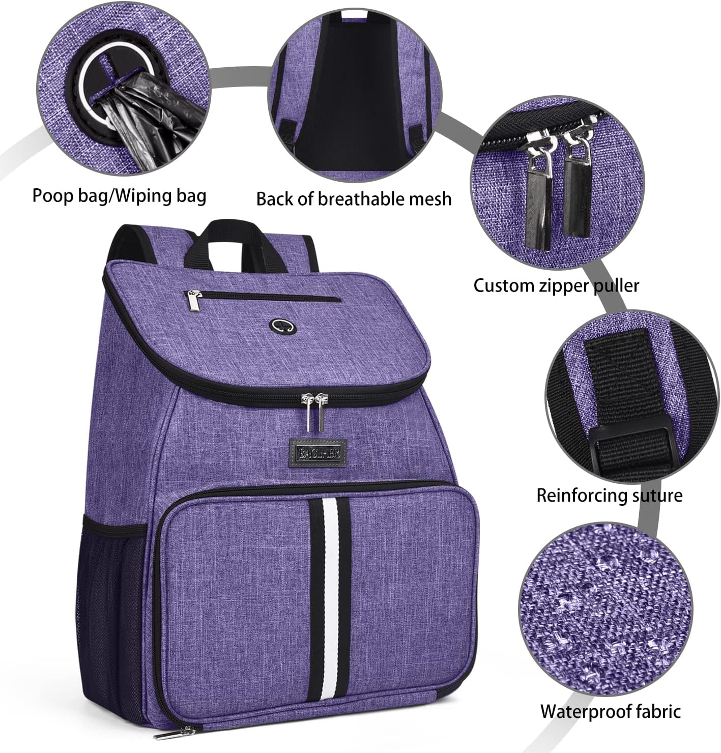 BAGLHER Bolsa de viaje para perros, mochila de suministros para mascotas aprobada por aerolíneas, mochila de viaje para perros con 2 cuencos