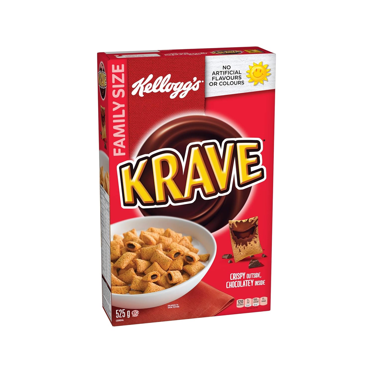 Kellogg’s Krave – Cereal de chocolate tamaño familiar, 525 g18.5 oz. Importado de Canadá