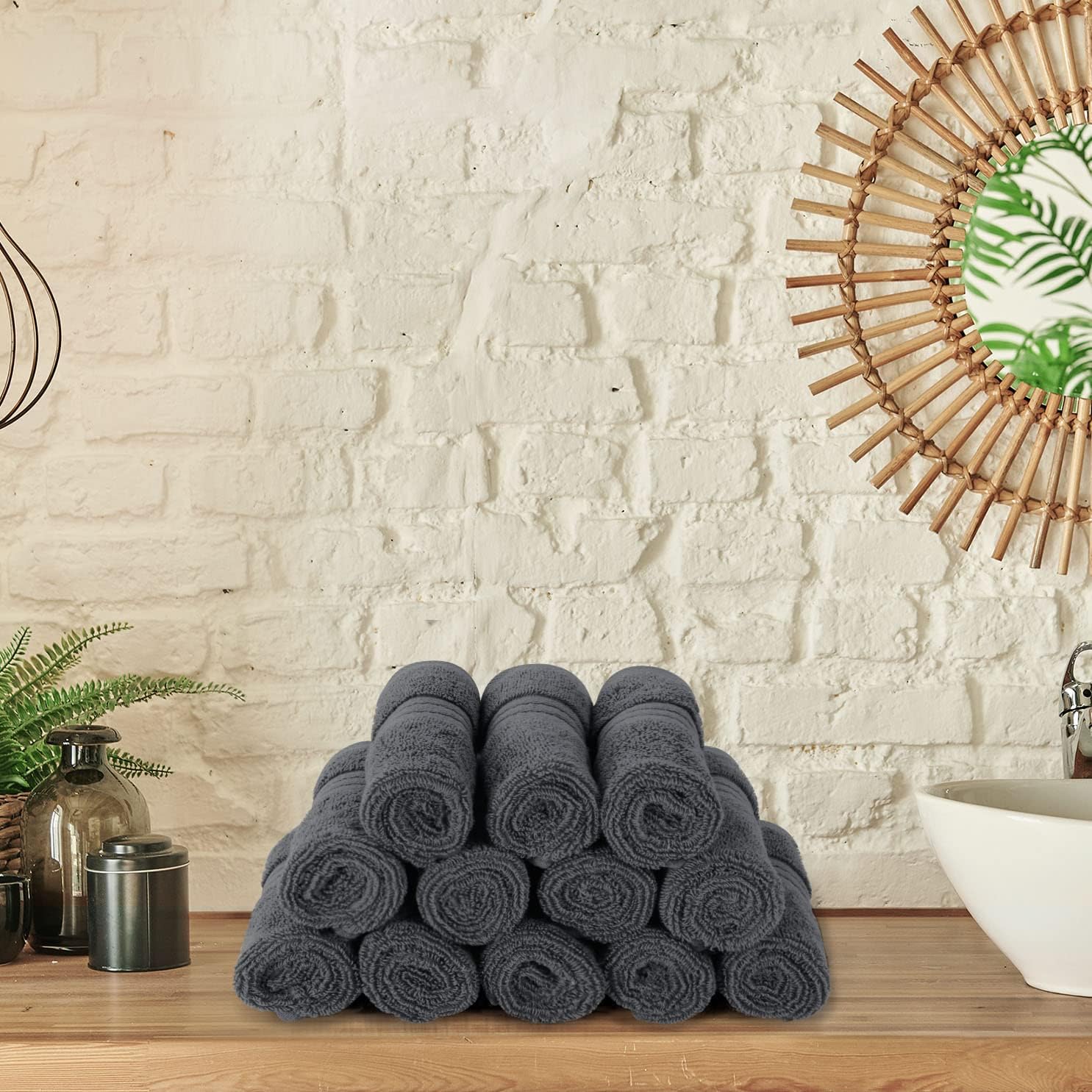 Utopia Towels – Juego de toallas de rostro 100 % algodón hilado en anillo de 600 GSM, secado rápido, muy absorbentes, suaves al tacto, perfectas