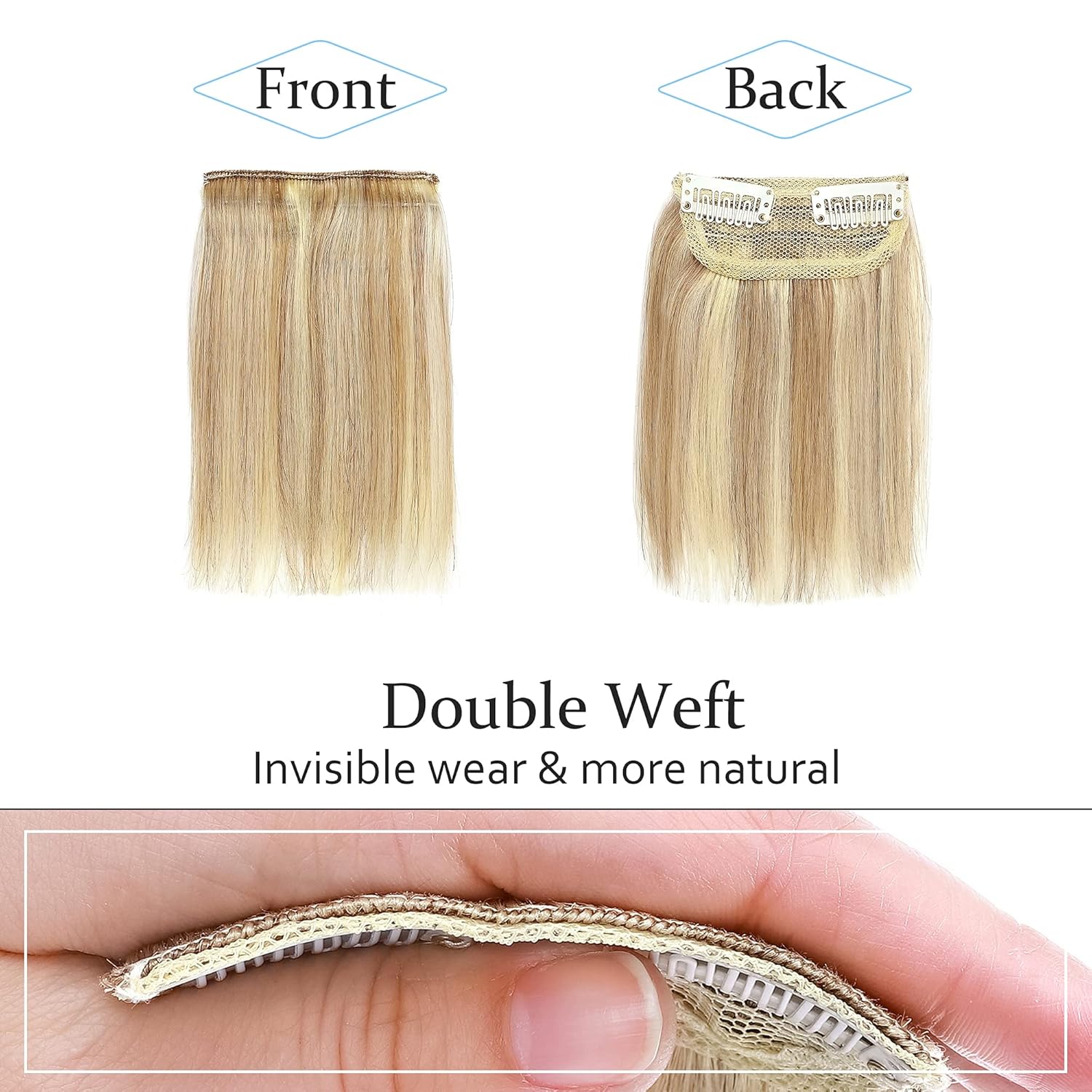 SEGO Extensiones de cabello humano corto con clip, 6 pulgadas, extensiones de cabello humano para mujeres con cabello adelgazante que añade volumen