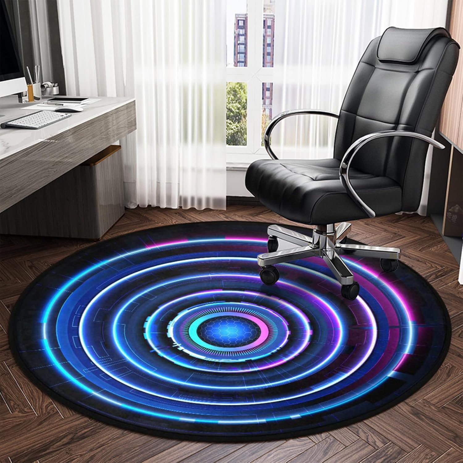 keepcute Tapete antideslizante para silla de videojuegos de 47 pulgadas para suelo de madera dura, tapete para silla de oficina, tapete para silla