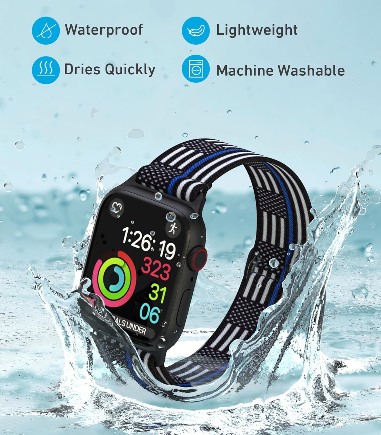 Correas de nailon para Apple Watch para mujeres y hombres, iWatch 123456789SEUltra 2 correas para 1.496 in1.575 in1.614 in1.654 in1.732 in1.772