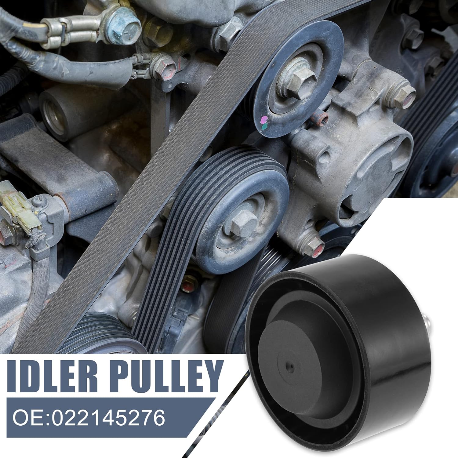 X AUTOHAUX 022145276 – Polea guía de desviación para correa de transmisión de accesorios para automóvil Volkswagen CC 2009-2016 para Volkswagen