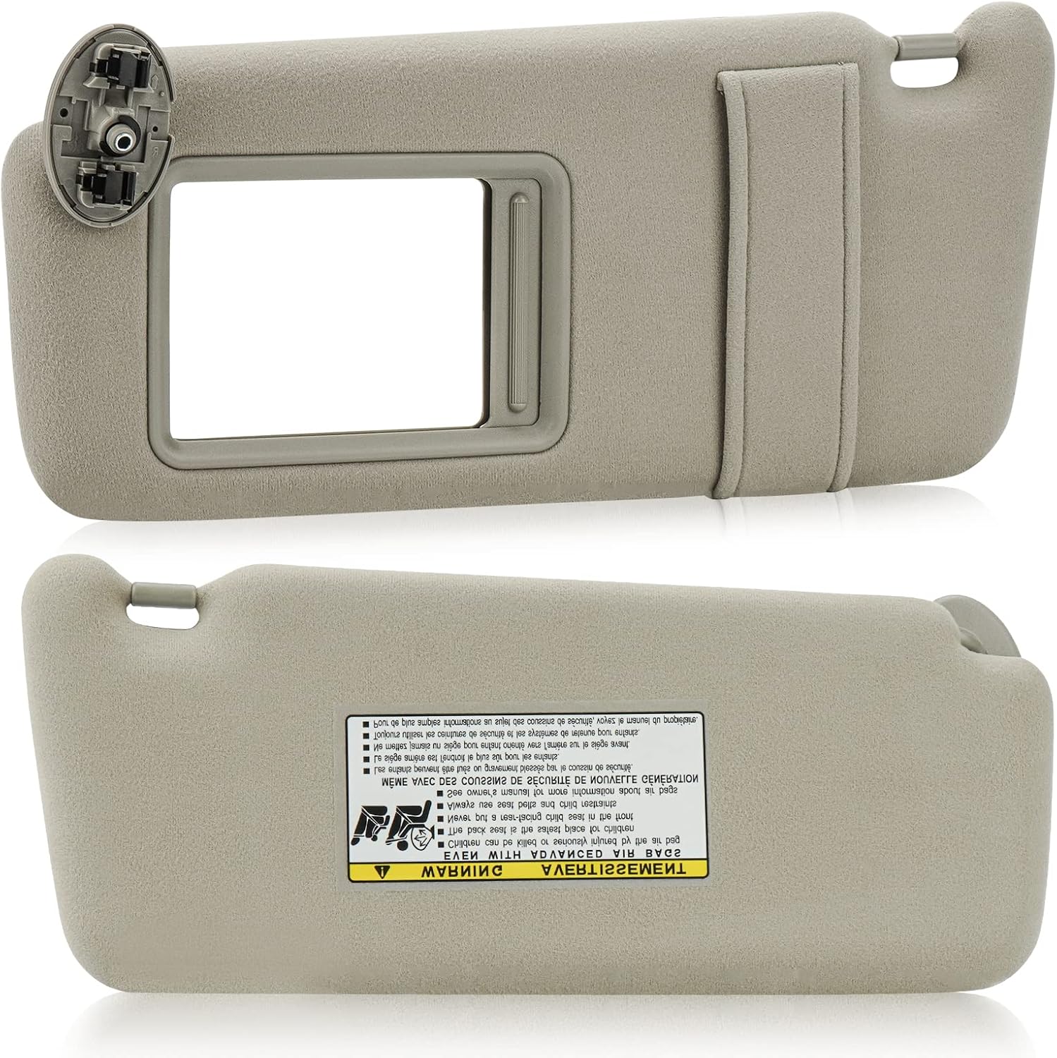 Youxmoto Visera parasol izquierda para conductor y lado derecho del pasajero para Toyota Camry 2007 2008 2009 2010 2011 sin techo solar, beige