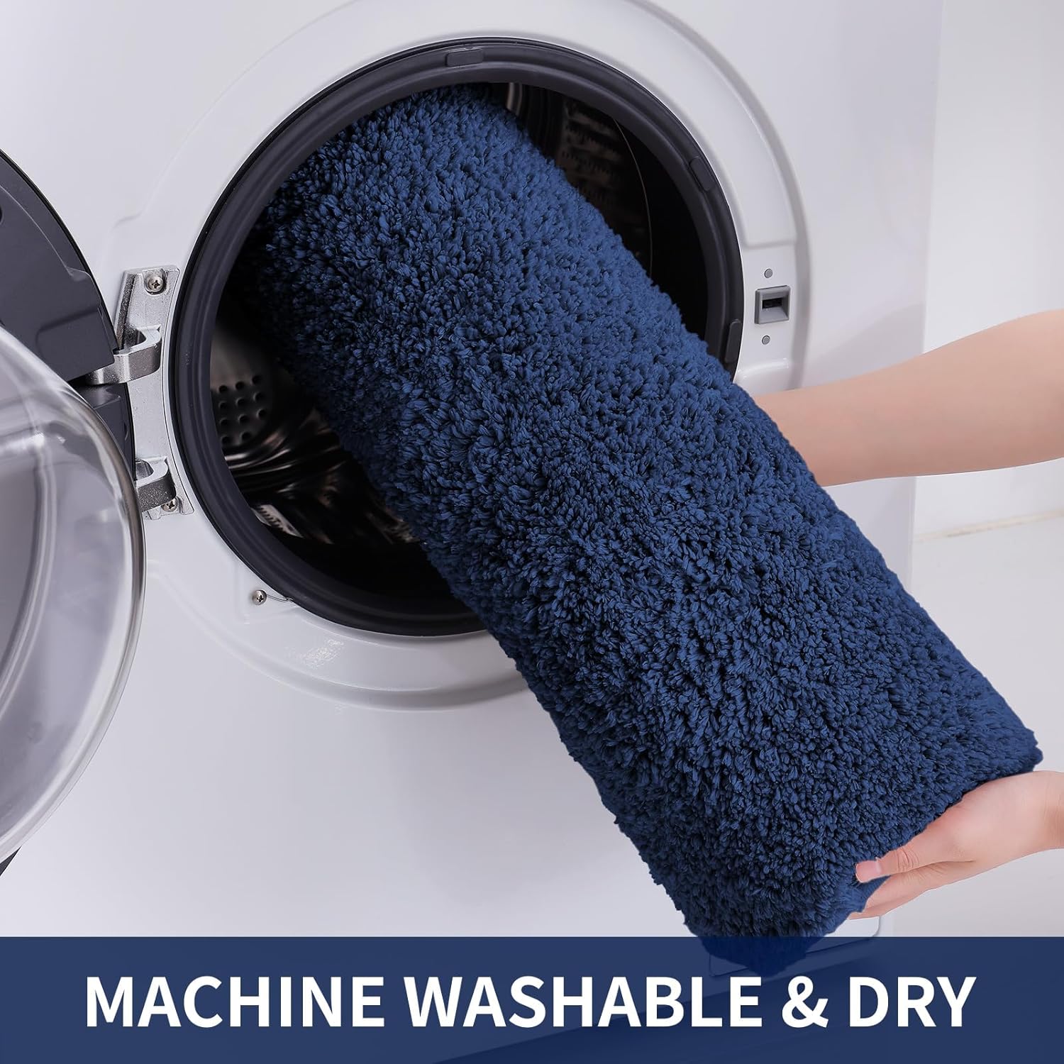 Tapete Buganda de baño, de microfibra, suave y absorbente, antideslizante, de felpa gruesa, lavable a máquina