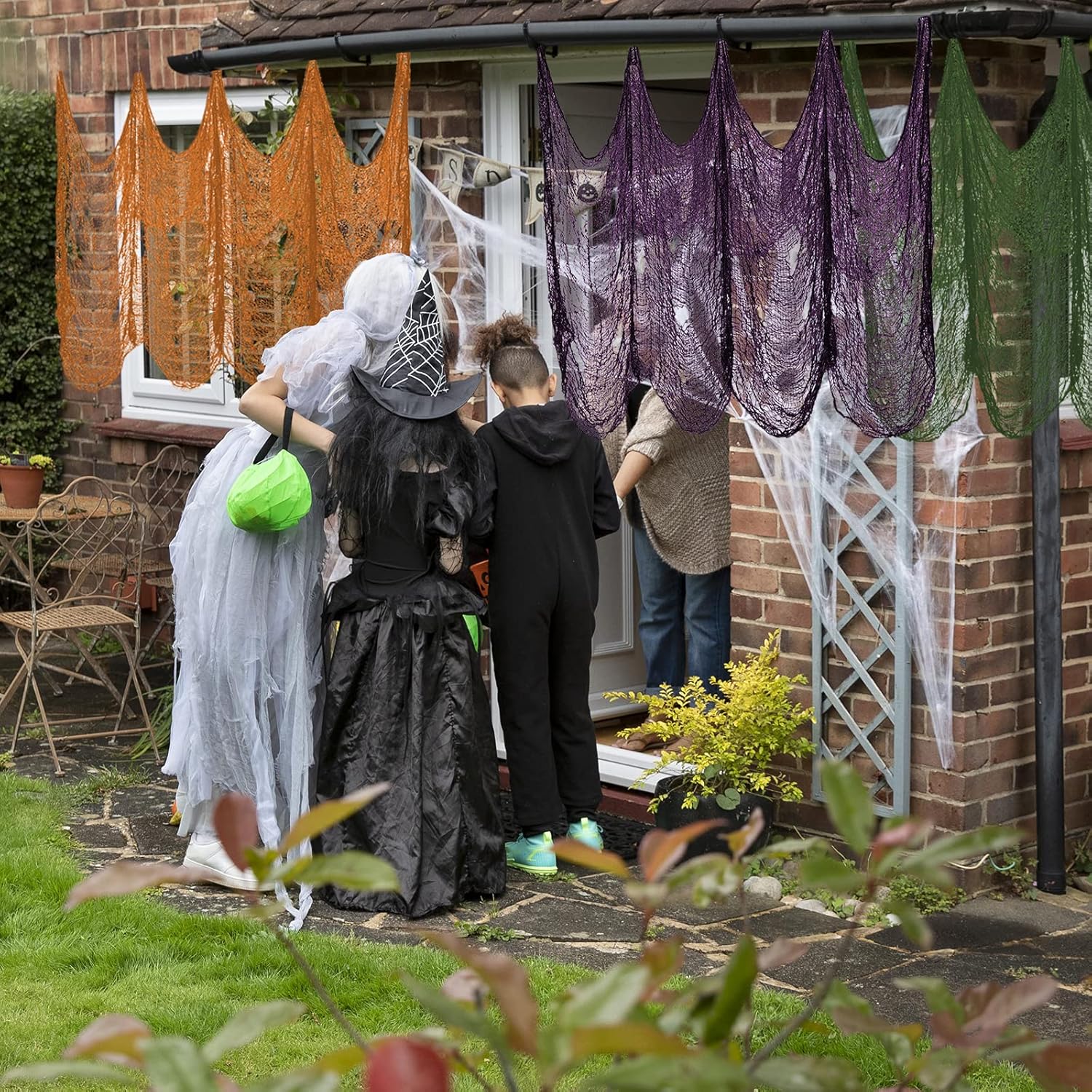 Legigo Paquete de 6 paños espeluznantes de Halloween (30 x 72 pulgadas), gasa espeluznante para fiesta de Halloween, suministros de fiesta de