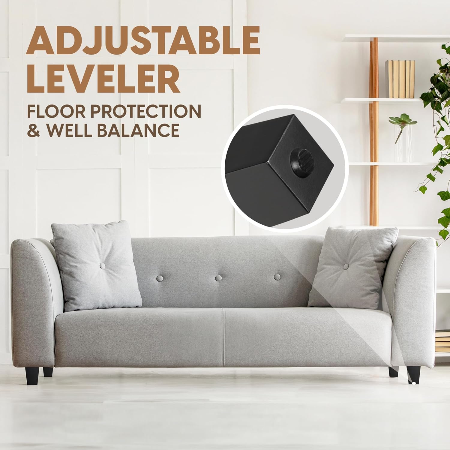 Yes4All Juego de 4 patas cuadradas de madera maciza color negro de 4 pulgadas, patas de muebles resistentes de capacidad de 800 libras con
