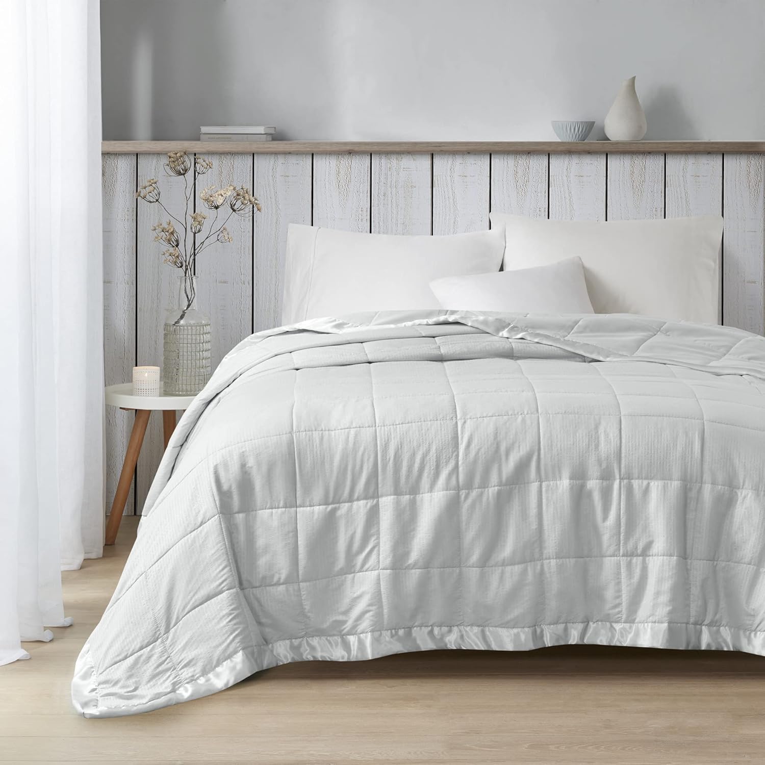 Cobija alternativa extragrande Cambria Premium, Poliéster, gris, gemelo