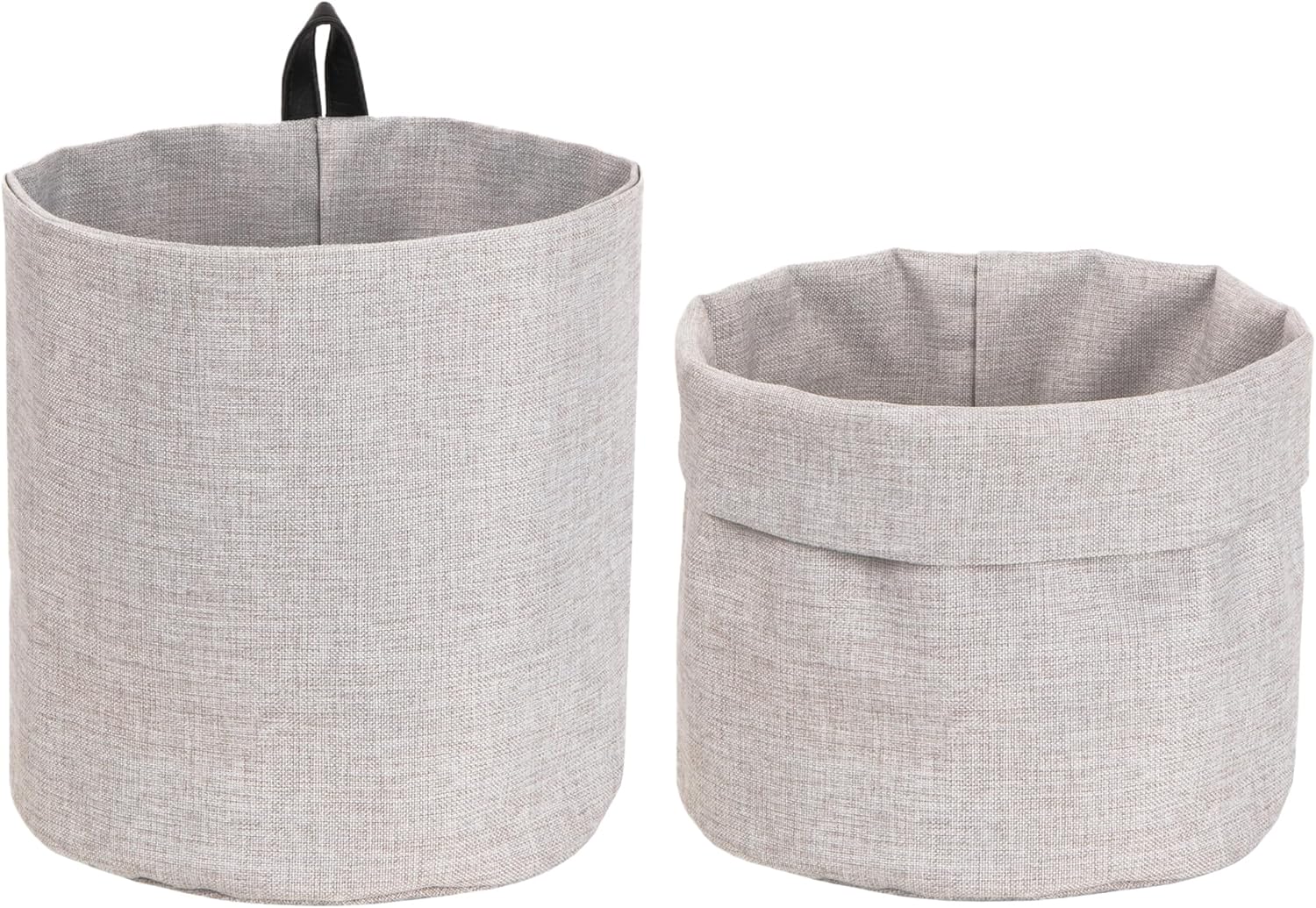 Bigso Cesta de almacenamiento colgante suave para colgar, color beige.