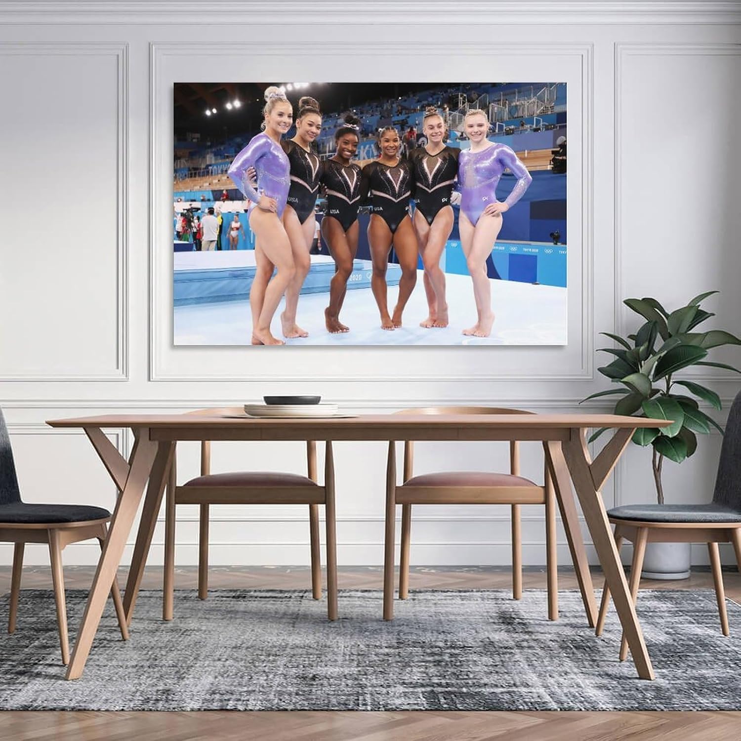 Póster del equipo de gimnasia de las mujeres de Estados Unidos Simone Biles, Jordan Chiles, Sunisa Lee y Grace Mccallum (3) póster artístico en