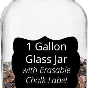 Tarro grande para adultos Alcancía gigante de cristal de un galón para adultos con tapa de metal ranurada plateada, tarro de punta transparente Tarro grande para adultos Alcancía gigante de cristal de un galón para adultos con tapa de metal ranurada plateada, tarro de punta transparente