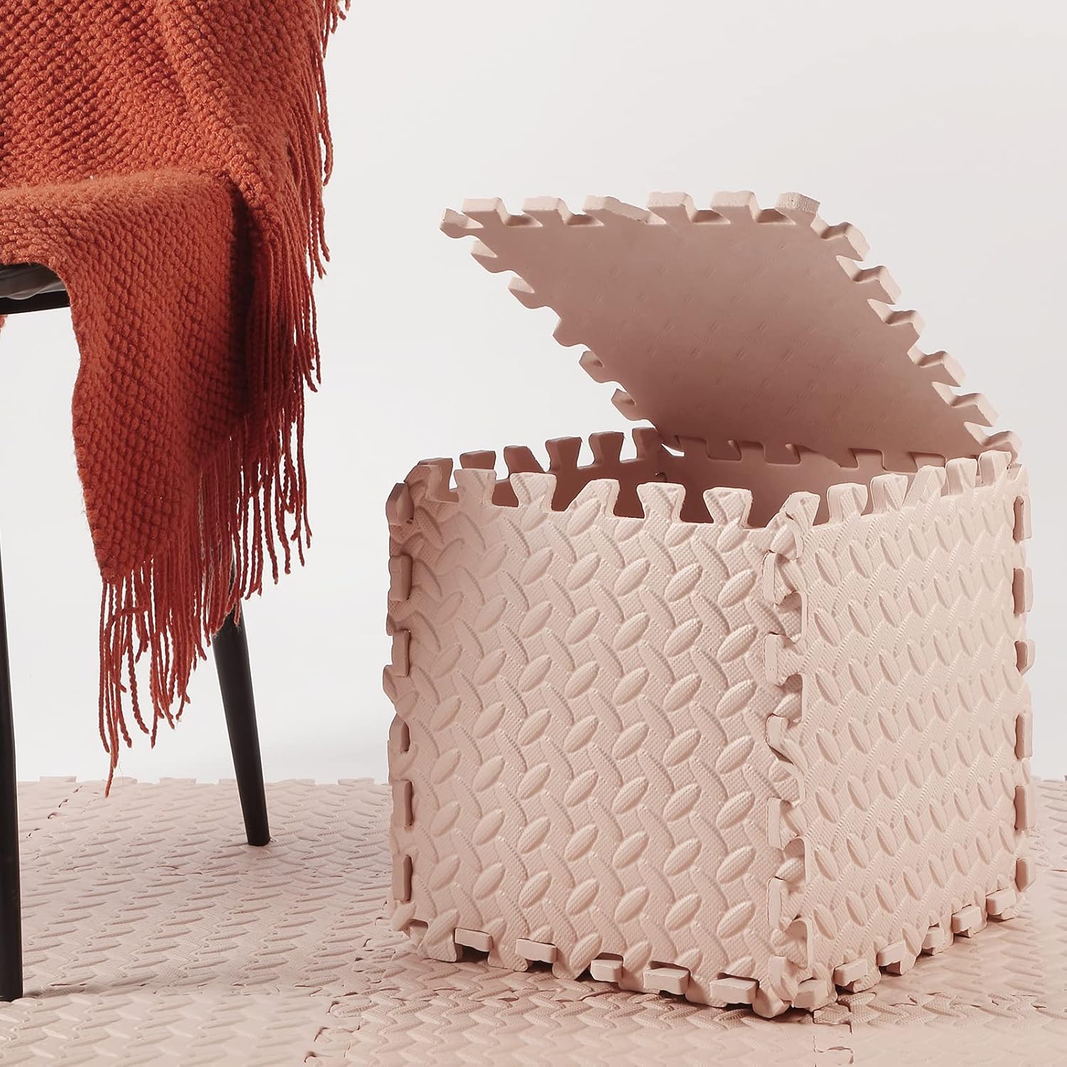 Shihanee 64 tapetes de espuma para bebé, tapetes de juego a granel con bordes entrelazados para niños, bebés, sala de juegos, guardería, gimnasio