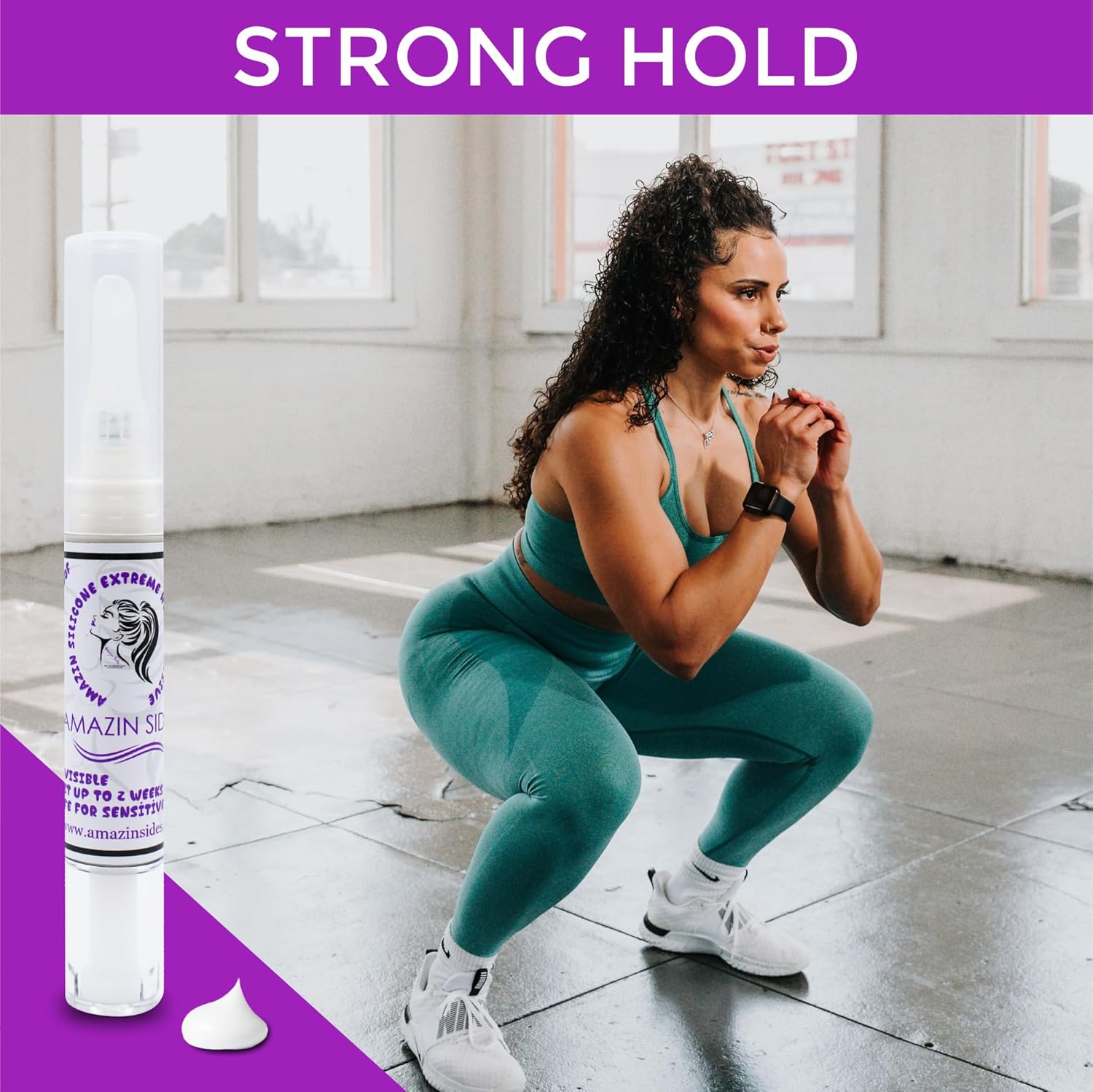 Amazin Sides Lápiz de pegamento para peluca, pegamento portátil de silicona súper sujeta, pegamento adhesivo invisible de alto punto de fusión para