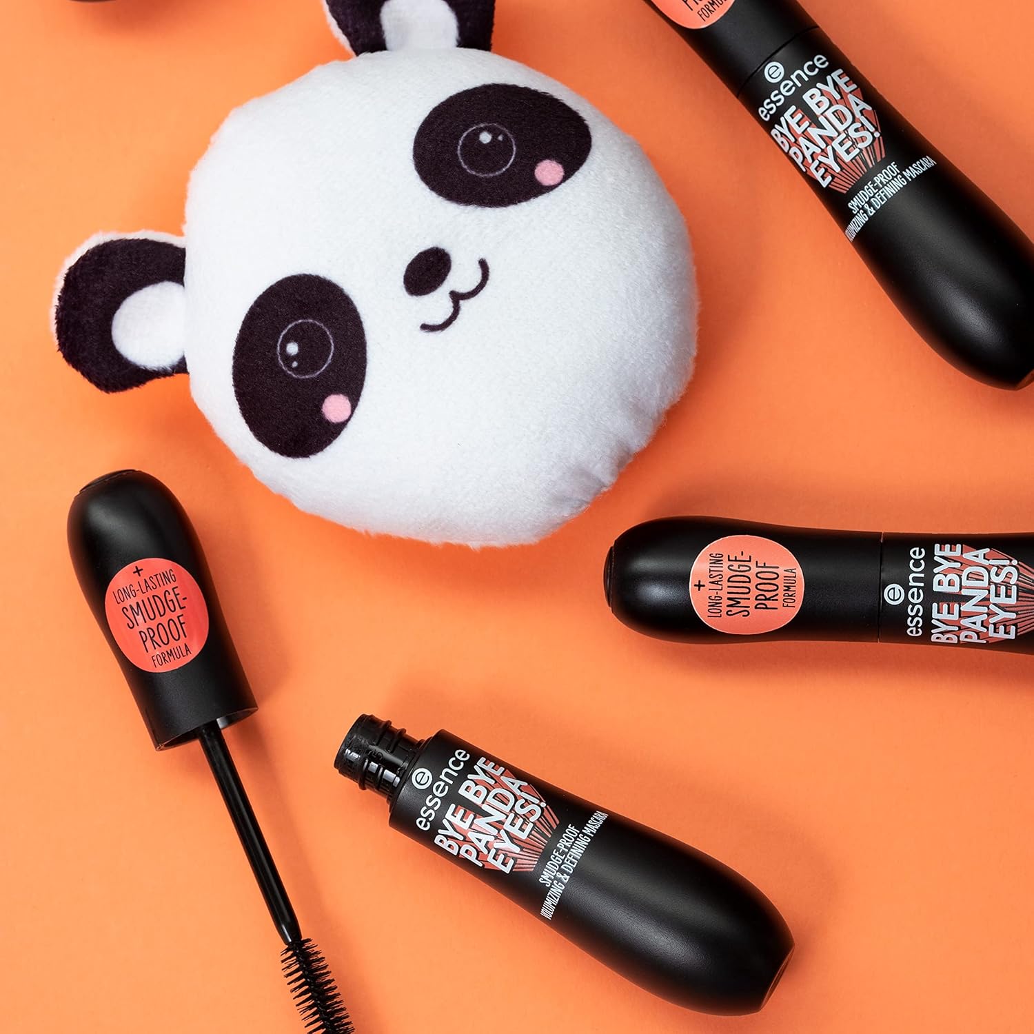 Esencia  Paquete de 3 máscaras de tubo Bye Bye Panda Eyes, a prueba de manchas, definición voluminizante, vegana, sin parabenos, sin aceite, sin