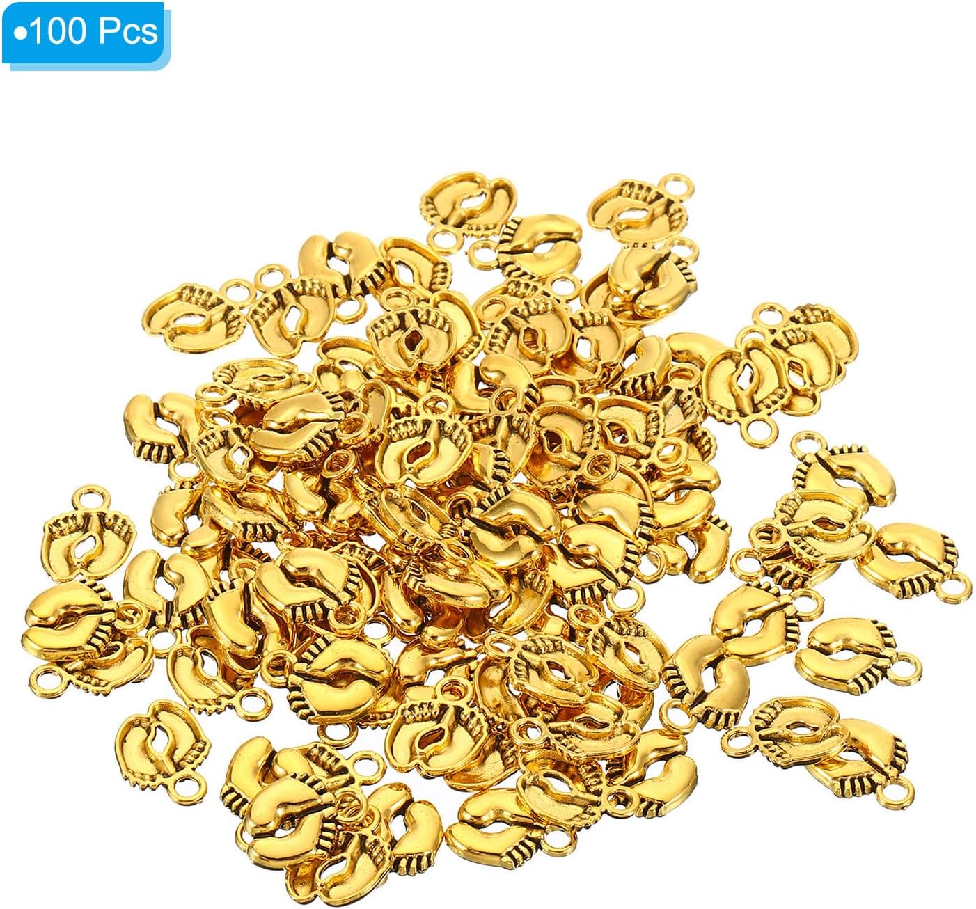 PATIKIL 100 piezas de dije de huellas, mini dije de huella, dije de metal vintage a granel, lindo bricolaje para hacer joyas, pulseras y aretes