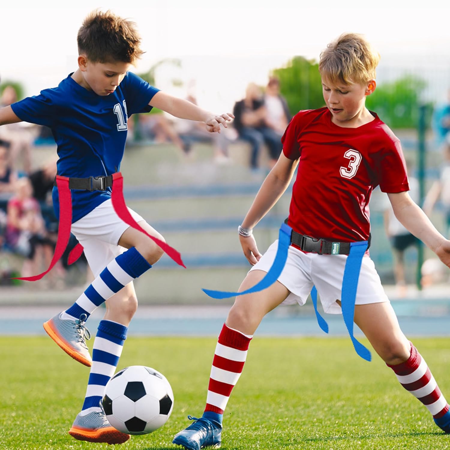 Hilhook Cinturones de fútbol con bandera, 10 juegos20 juegos de fútbol con bandera ajustable con banderas para niños, jóvenes y adultos entrenamiento