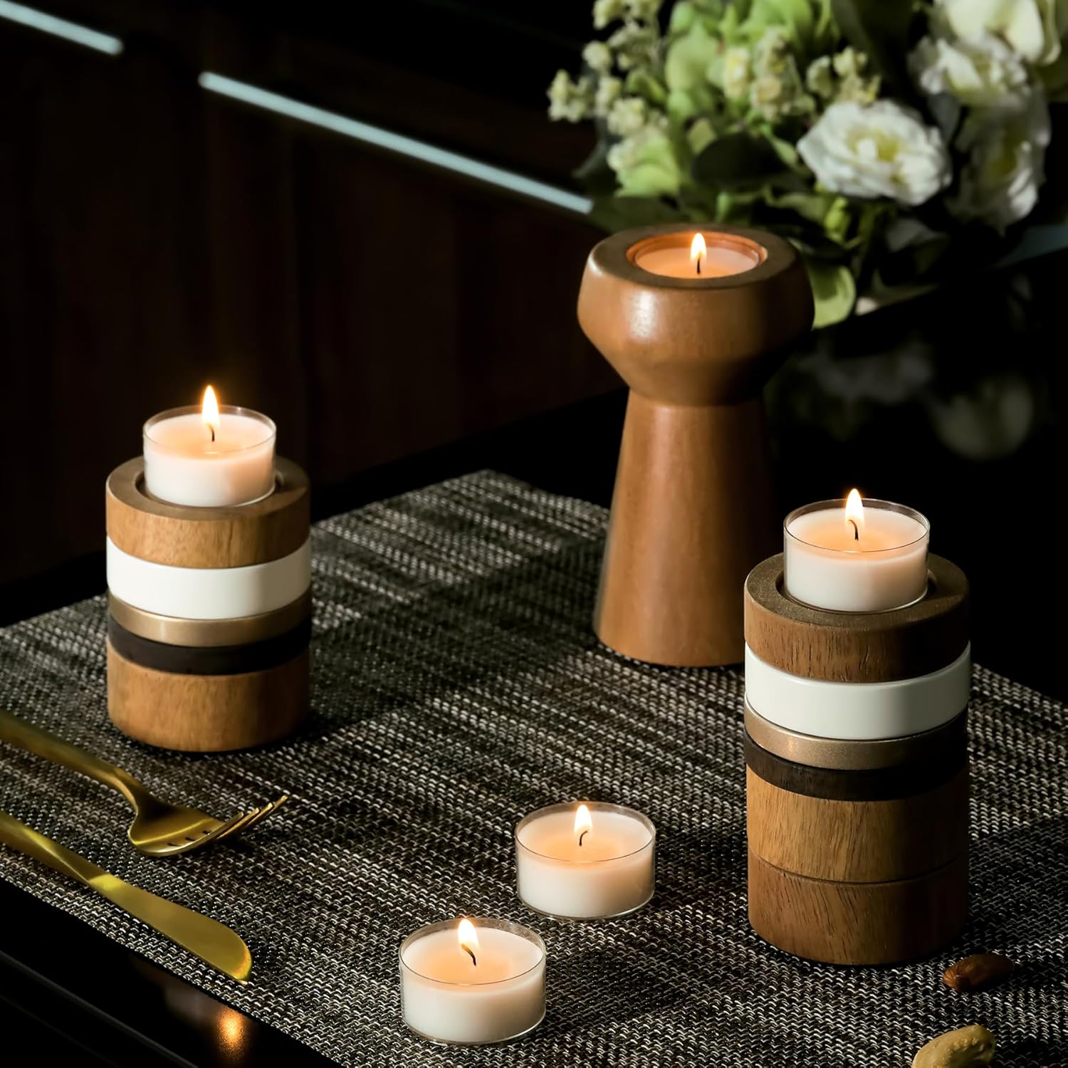 Homelights Velas de té, gigantes, 100,200,300 paquetes a granel, color blanco, sin perfume, europeo, sin humo, velas de té transparentes para