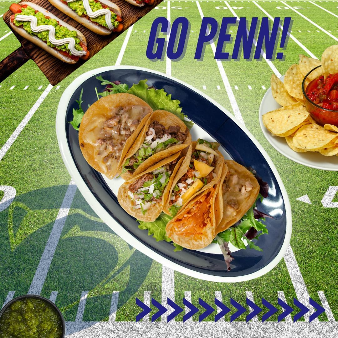 Magnolia Lane Penn State Nittany Lions – Plato ovalado de melamina de alta resistencia de 18 pulgadas para fiesta en estacionamiento, barbacoas,