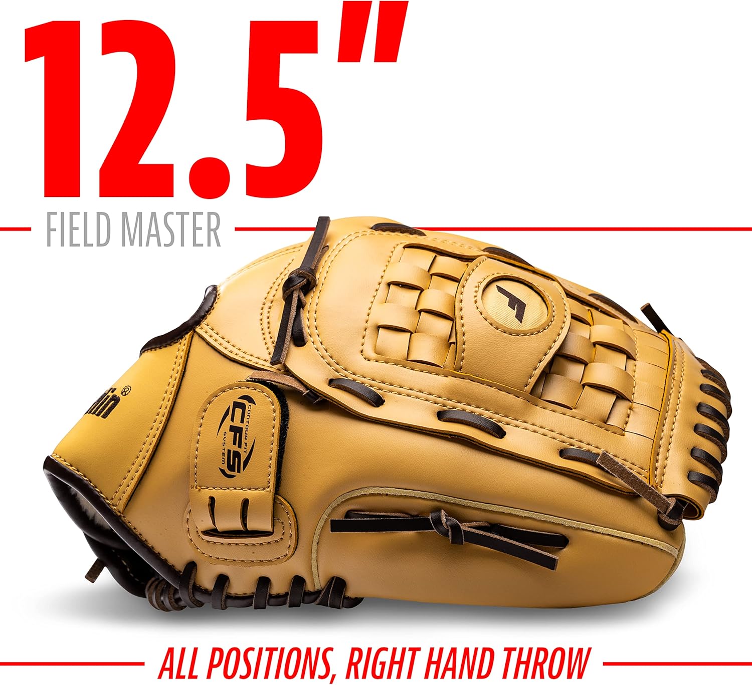 Franklin Sports Field Master – Guante de béisbol y sóftbol, para adulto y joven, mano derecha y mano izquierda, cuadro interior y de campo,