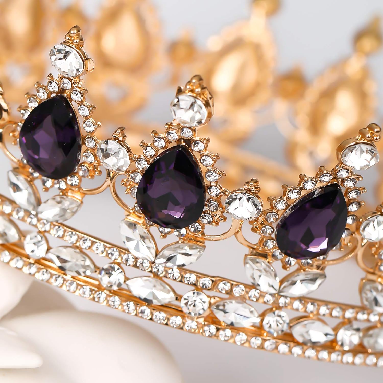 Corona de reina con diamantes de imitación, coronas y tiaras de boda para mujer, accesorios para el cabello, corona de cumpleaños de princesa,
