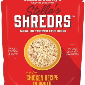 Stella & Chewy’s Stella’s Shredrs Receta de pollo sin jaula en caldo, bolsas de 2.8 onzas (paquete de 24) Stella & Chewy’s Stella’s Shredrs Receta de pollo sin jaula en caldo, bolsas de 2.8 onzas (paquete de 24)