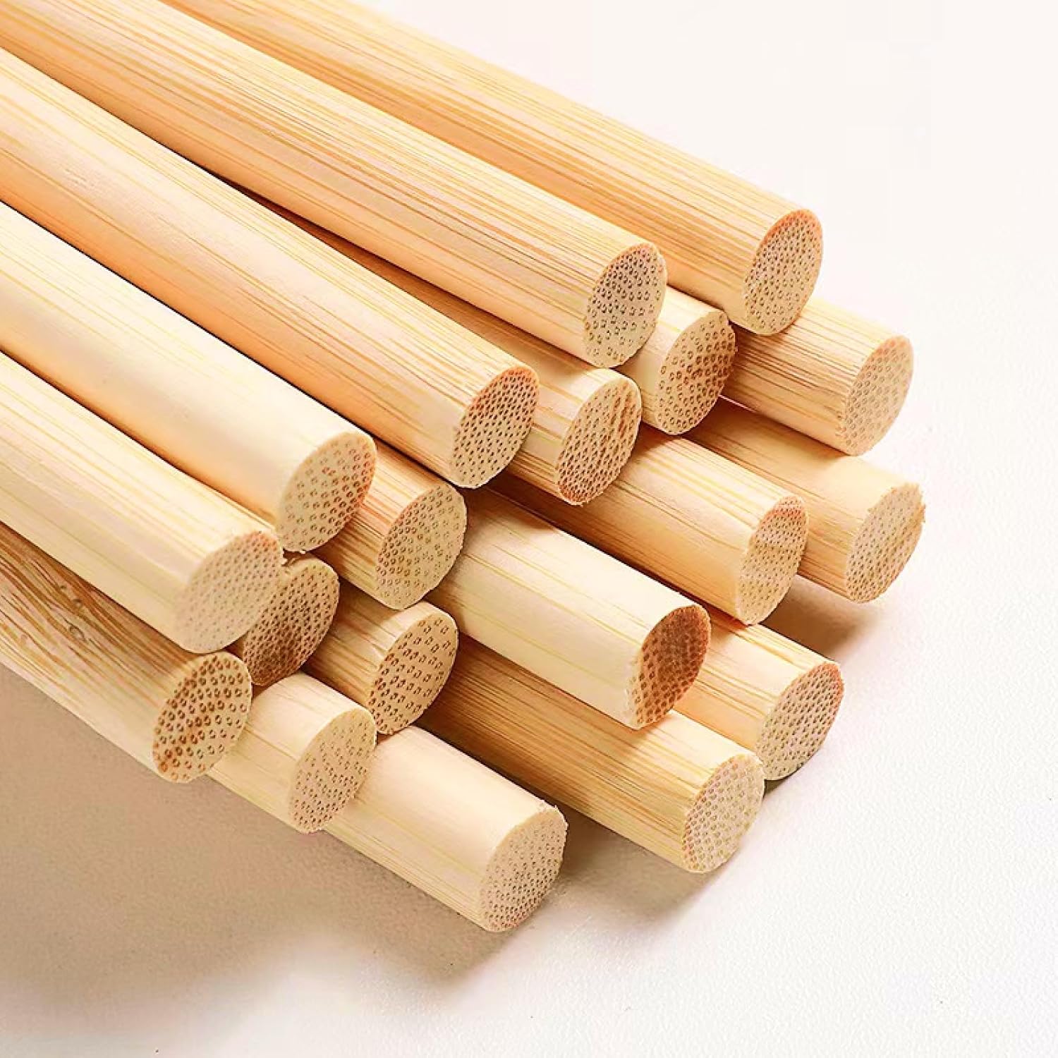 Dtmasao 25 varillas de madera para clavijas de madera, varillas de bambú sin terminar de 14 x 17.5 pulgadas, para manualidades y bricolaje