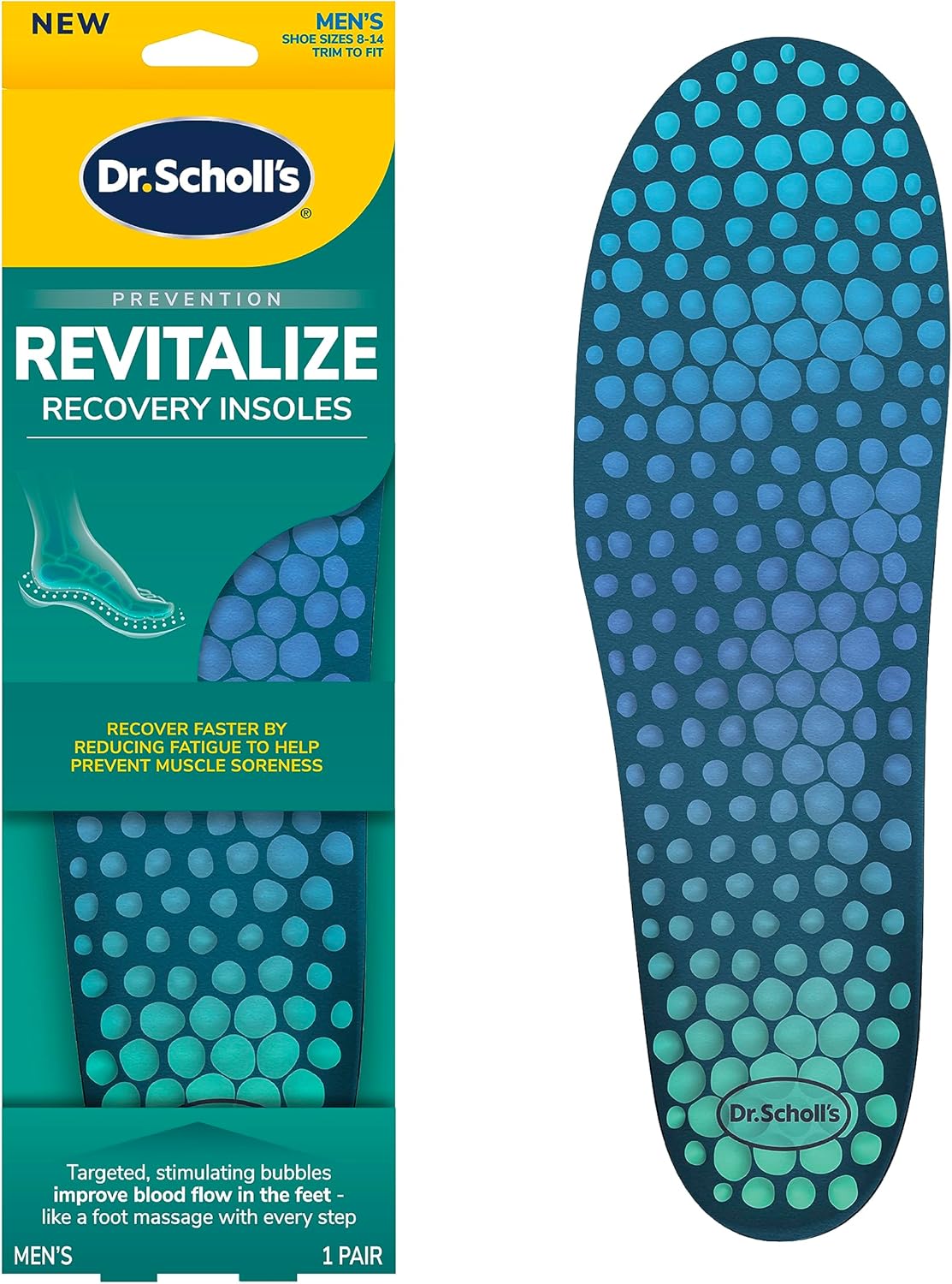 Dr. Scholl’s  Plantilla ortopédica Revitalize, mejora la recuperación rápidamente, reduce la fatiga, el estrés, el dolor, el recorte para adaptarse