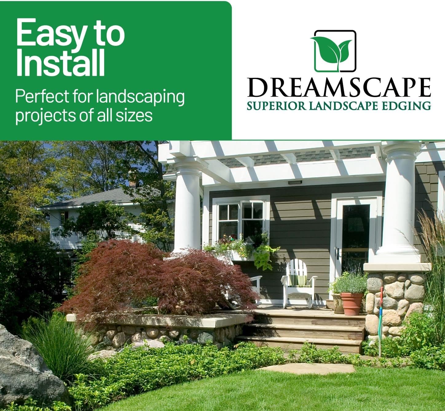 Dreamscape YardEdge – Bordes de aluminio para paisaje, 12 tiras, 6 pies cada una (72 pies en total), pintura Duraflex negra, borde de paisajismo de