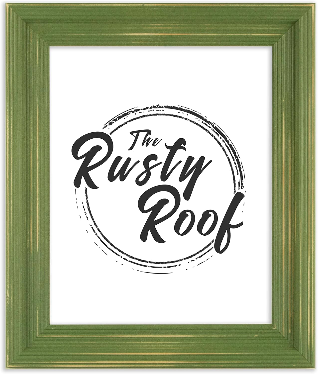 The Rusty Roof – Marco de fotos de madera maciza color verde frondoso de 16 x 20 pulgadas