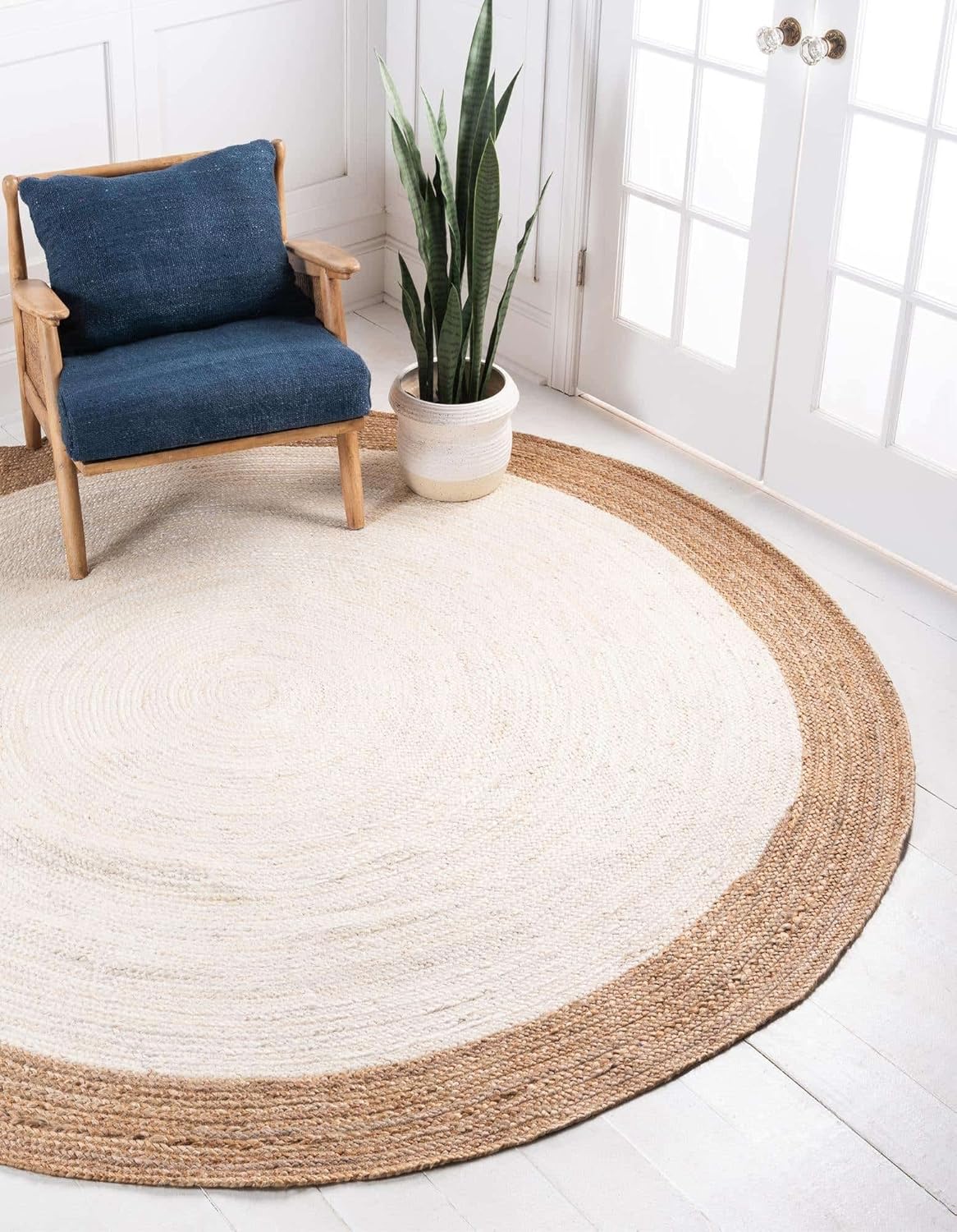 Alfombra redonda de yute natural de 1 x 1 pies, 3 x 3 pies, 6 x 6 pies, 10 x 10 pies para tu sala de estar, alfombra redonda tejida a mano para tu