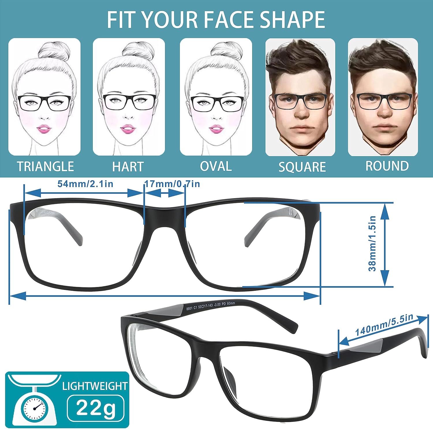 Distance Nearsighted Glasses For Men Women Near Sighted Vision Driving Farsighted Blue Light Computer Eyeglasses