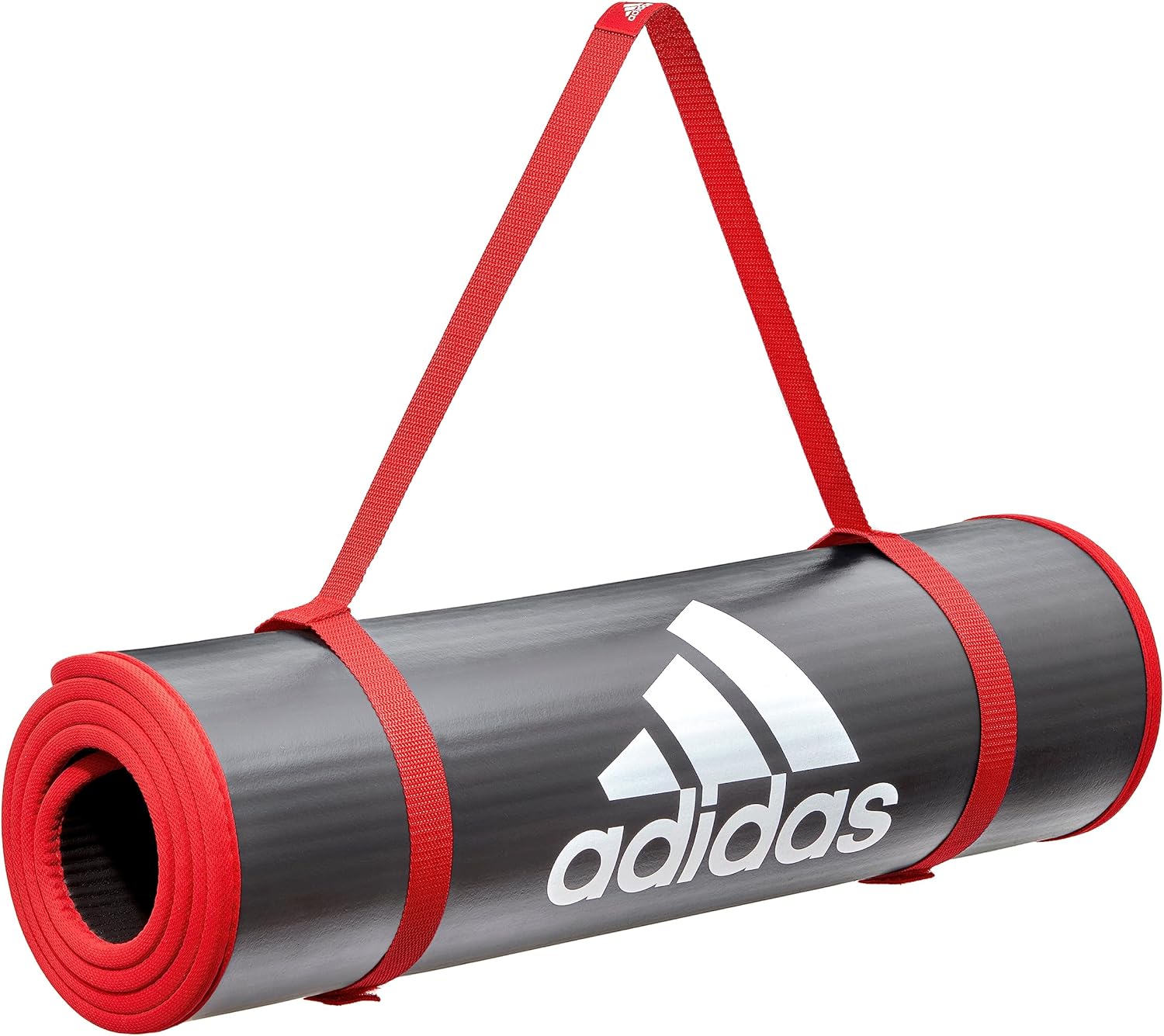 adidas Tapete de entrenamiento extra grueso de 0.394 in con correa de transporte y base texturizada antideslizante, tapete de entrenamiento