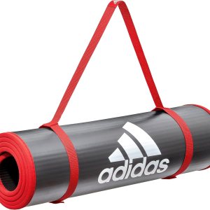adidas Tapete de entrenamiento extra grueso de 0.394 in con correa de transporte y base texturizada antideslizante, tapete de entrenamiento adidas Tapete de entrenamiento extra grueso de 0.394 in con correa de transporte y base texturizada antideslizante, tapete de entrenamiento