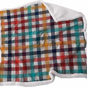 Manta Sherpa a cuadros, tamaño bebé, multicolor, reversible, suave y acogedora, perfecta para cama o sofá, 30 x 40 pulgadas Manta Sherpa a cuadros, tamaño bebé, multicolor, reversible, suave y acogedora, perfecta para cama o sofá, 30 x 40 pulgadas