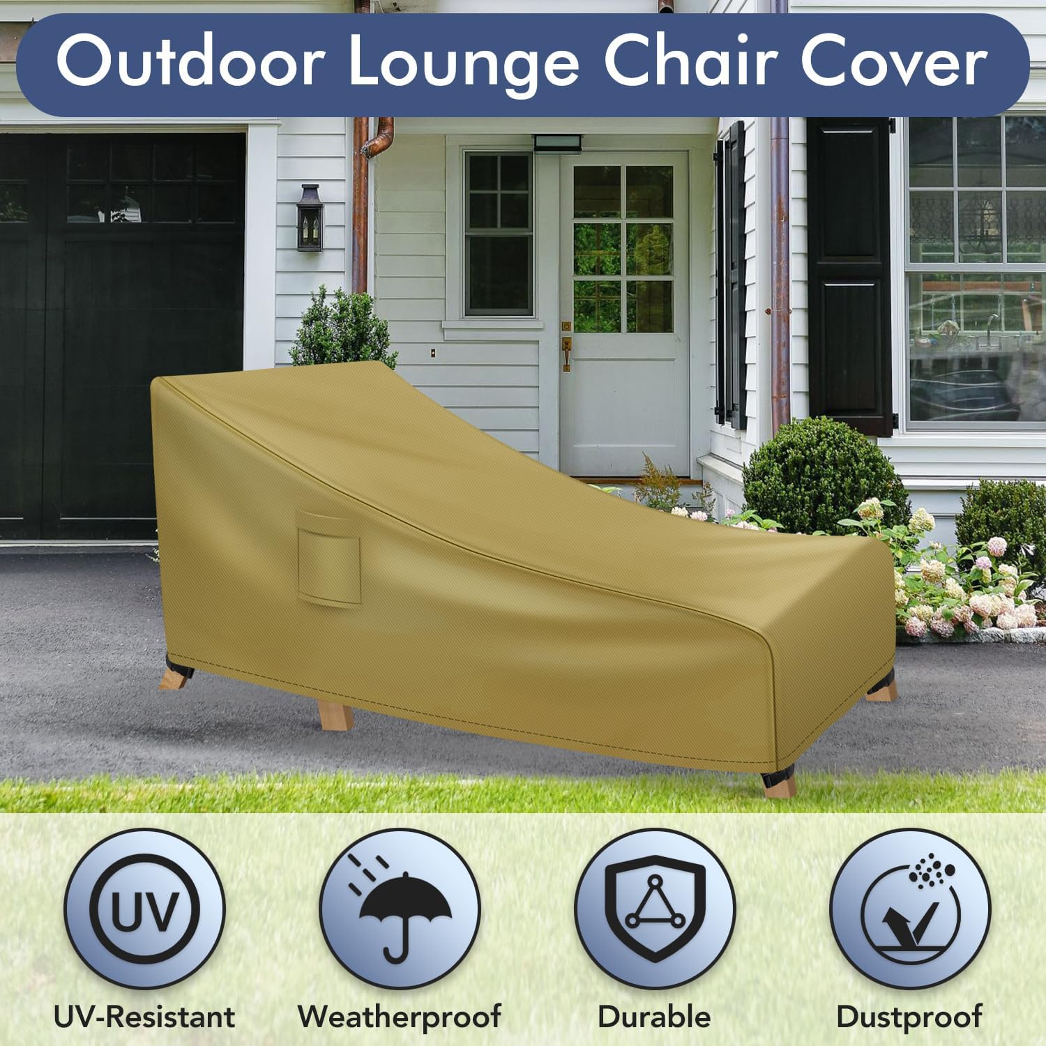 Fundas para tumbonas impermeables para exteriores, fundas resistentes para muebles de patio, fundas para muebles de exterior, fundas para sillas de