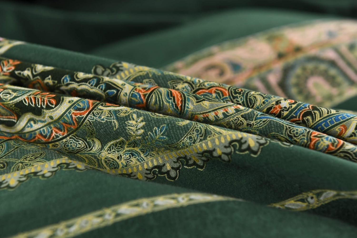 Softta Juego de ropa de cama bohemio de 3 piezas, tamaño King, estilo bohemio, vintage, floral, estampado de cachemira de damasco, 100% algodón