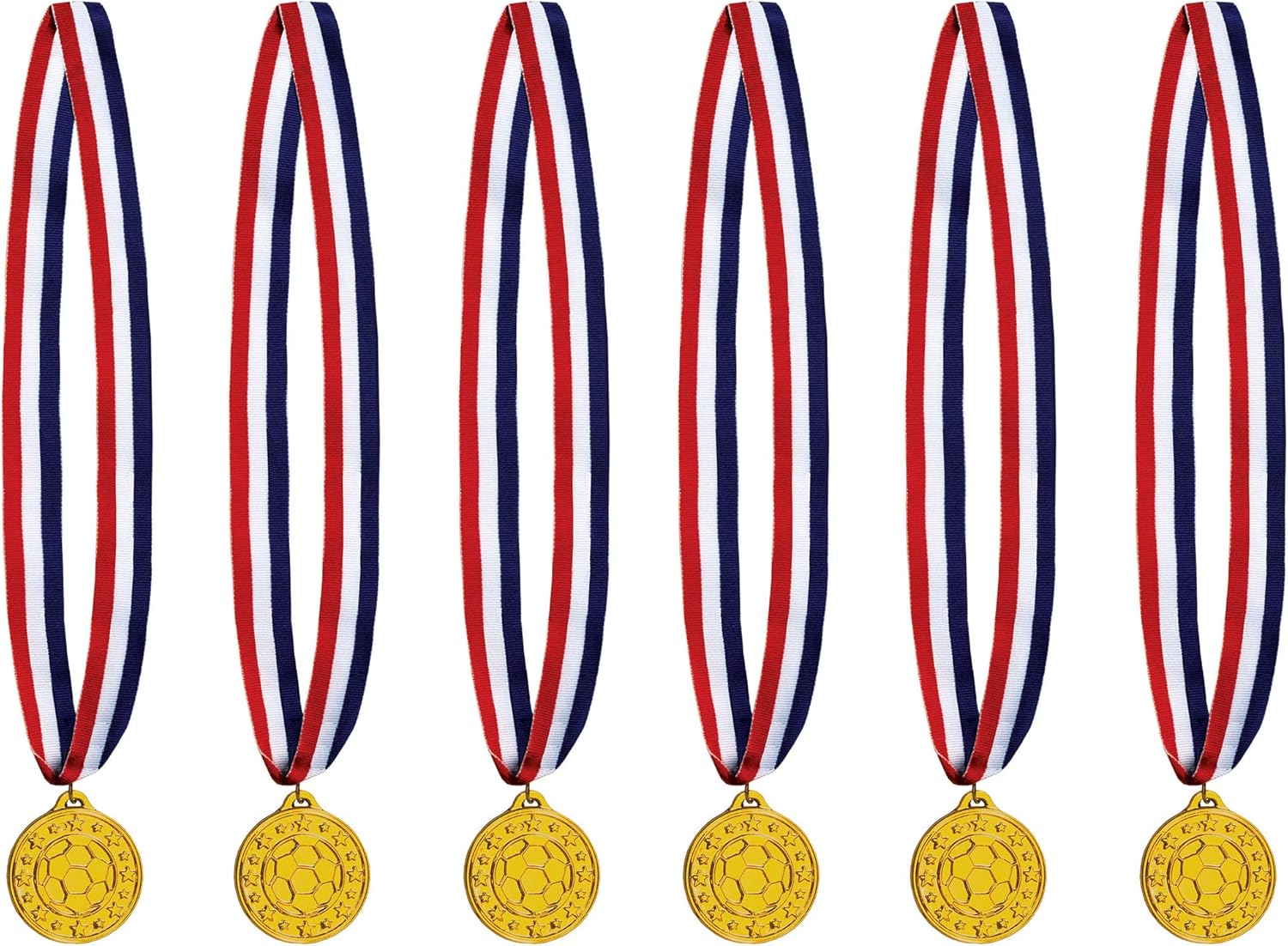 Medalla de Fútbol con Cinta Pack de 6