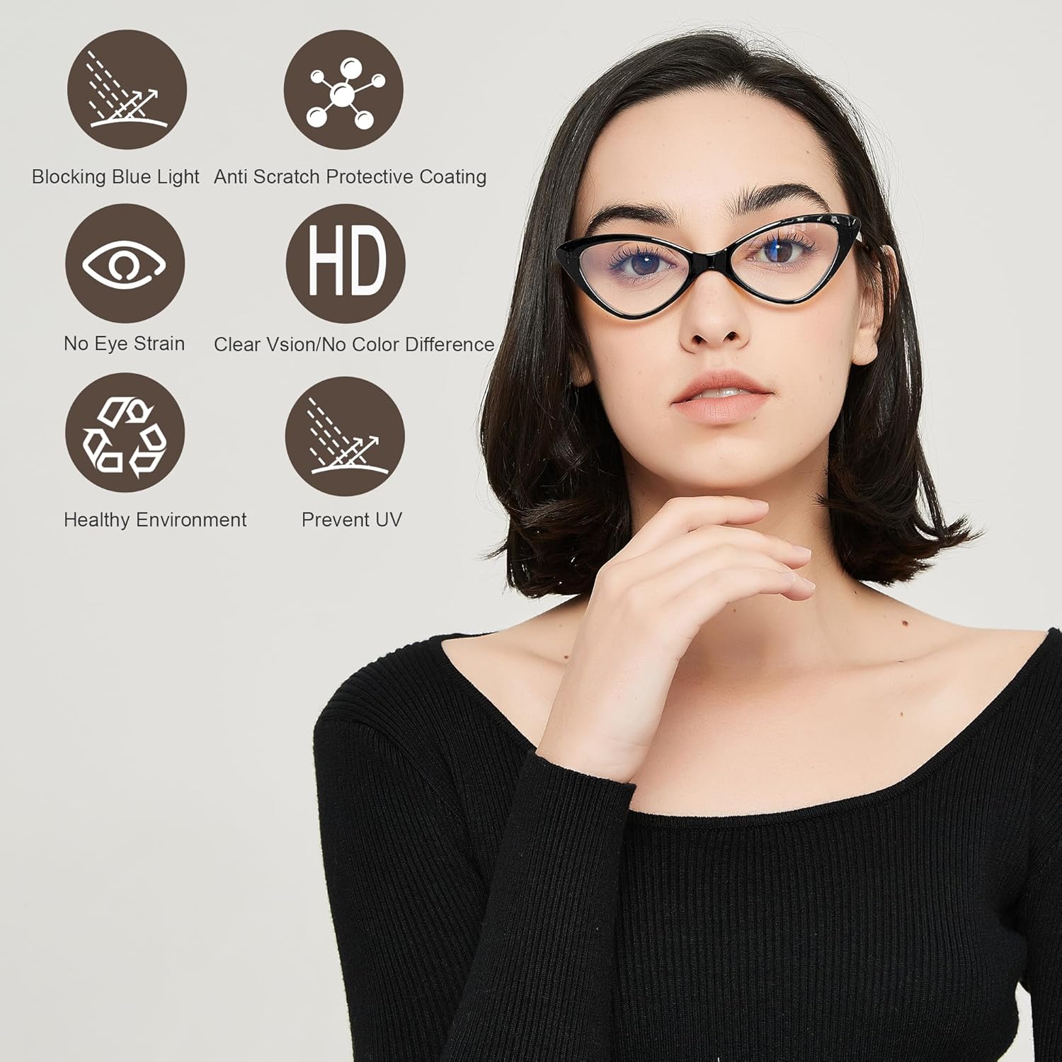 EYEURL Paquete de 4 lentes de lectura para mujer, a la moda, ojo de gato, bloqueo de luz azul, con bisagras de resorte, 2.50 antirreflejosrayos UV