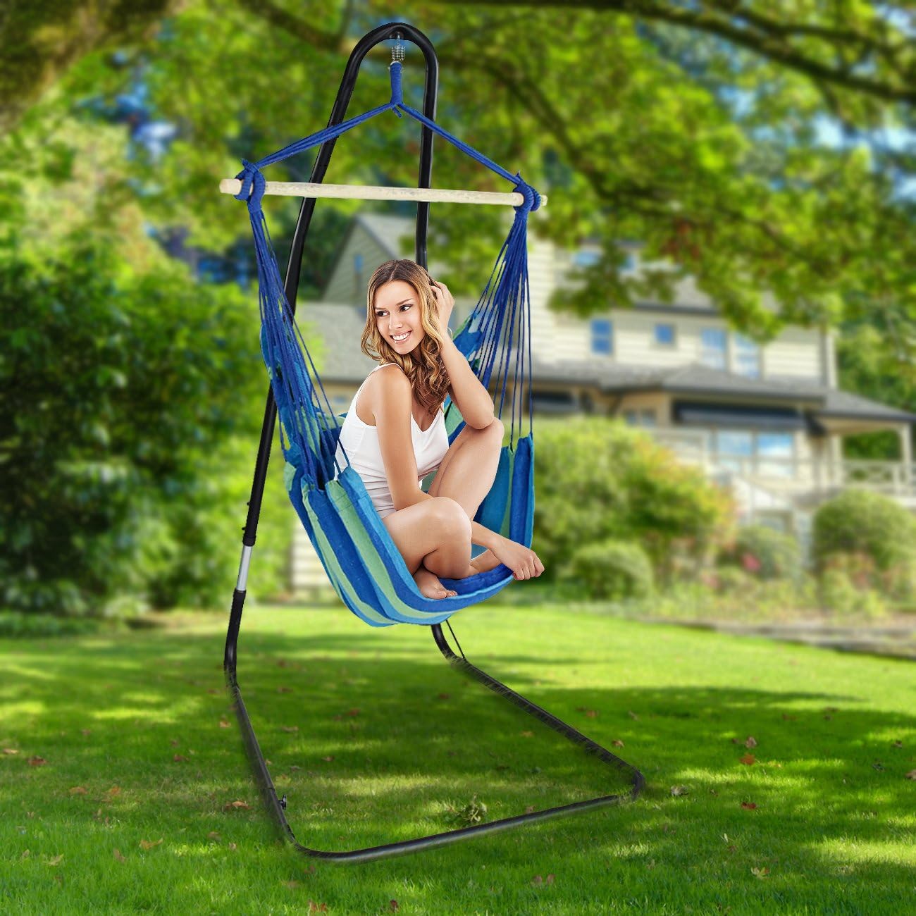 Silla hamaca con cuerdas Sorbus para uso en interiores o exteriores