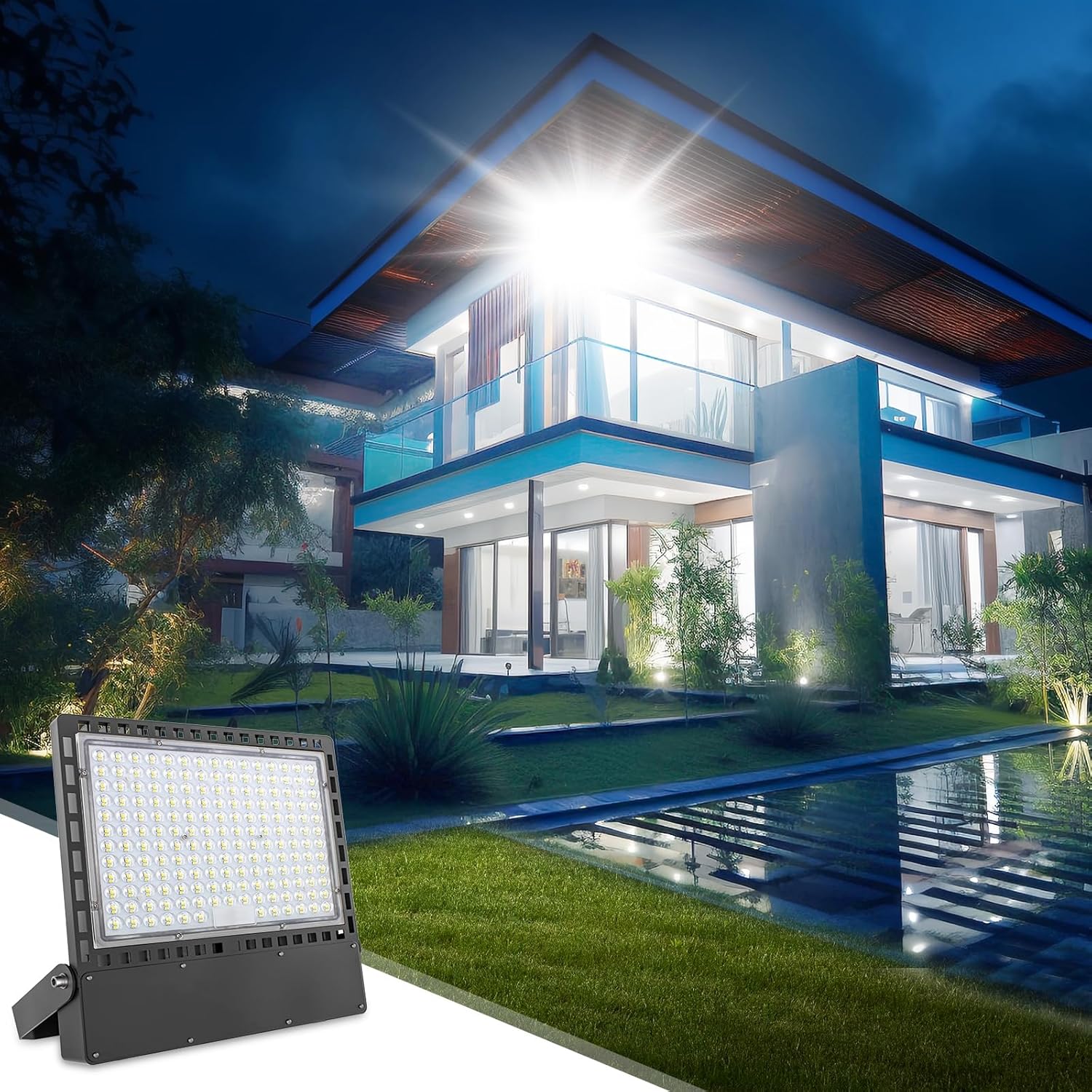 STASUN 400w 60000LM Dusk to Dawn – Luces LED de inundación para estadio – Fotélula, luces de seguridad de grado profesional, eficiencia energética,